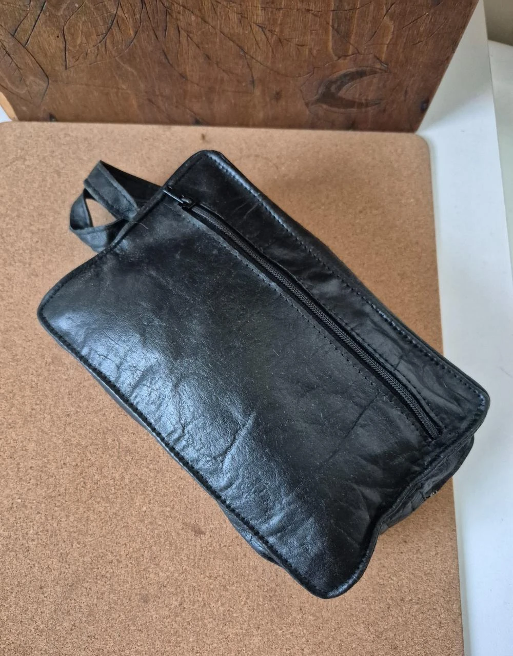 Men's black leather satchel – photo 3